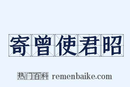 寄曾使君昭是什么意思的图片